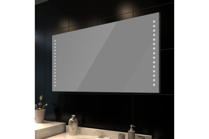 Veggspeil med LED-lys 100 x 60 cm (L x H) - Sølv - Interiør - Baderomsinnredning - Baderomsspeil