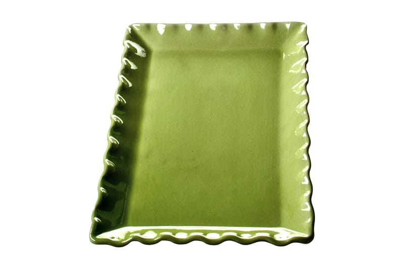 Gerbera Fat Rektangulært lite - Mørkgrønn keramikk - Innredning - Dekorasjon - Brikker & tallerkener