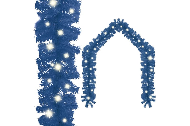 Julekrans med LED-lys 10 m blå - Blå - Interiør - Dekorasjon & innredningsdetaljer - Festdekorasjon
