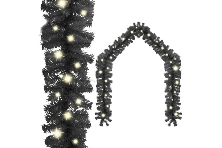 Julekrans med LED-lys 10 m svart - Svart - Interiør - Dekorasjon & innredningsdetaljer - Festdekorasjon