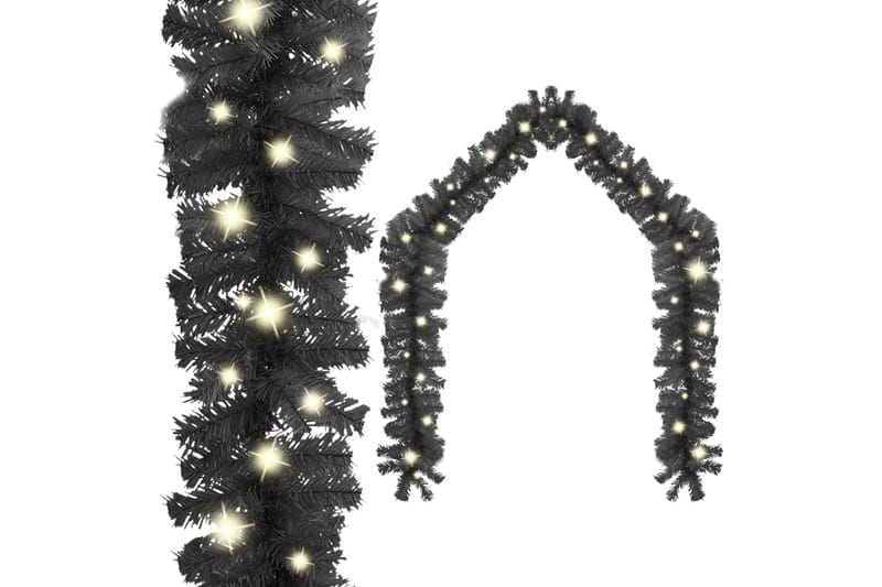 Julekrans med LED-lys 20 m svart - Svart - Interiør - Dekorasjon & innredningsdetaljer - Festdekorasjon - Girlander