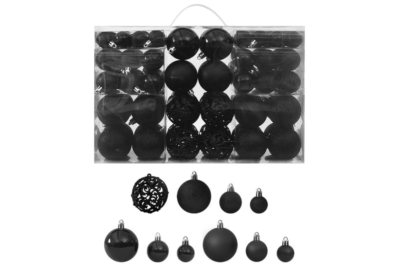 Julekulesett 100 deler svart - Svart - Interiør - Dekorasjon & innredningsdetaljer - Julepynt & juledekorasjon - Plastjuletre