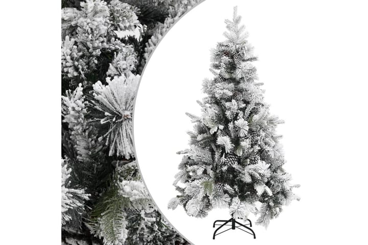 Juletre med flokket snø og kongler 195 cm PVC og PE - Interiør - Dekorasjon & innredningsdetaljer - Julepynt & juledekorasjon - Plastjuletre