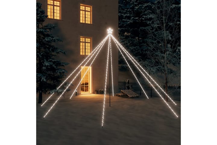 Juletrelys innendørs utendørs 800 LED kaldhvit 5 m - Hvit - Interiør - Dekorasjon & innredningsdetaljer - Julepynt & juledekorasjon - Plastjuletre