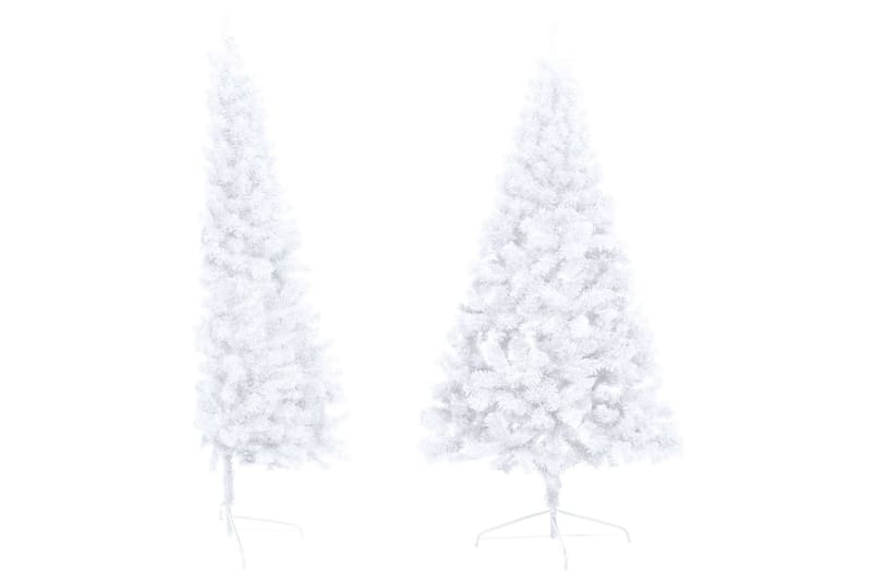 Kunstig juletre halvt med LED og kuler 210 cm hvit - Innredning - Dekorasjon & innredningsdetaljer - Julepynt & juledekorasjon - Plastjuletre