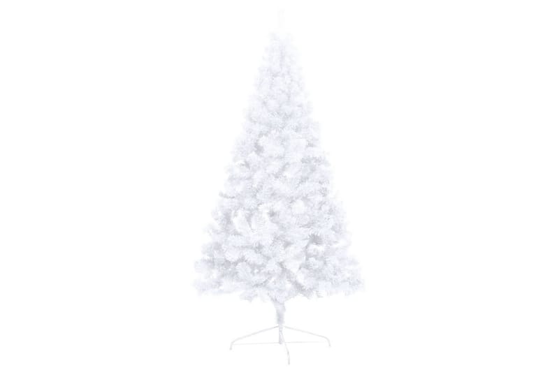Kunstig juletre halvt med LED og stativ 180 cm PVC hvit - Interiør - Dekorasjon & innredningsdetaljer - Julepynt & juledekorasjon - Plastjuletre