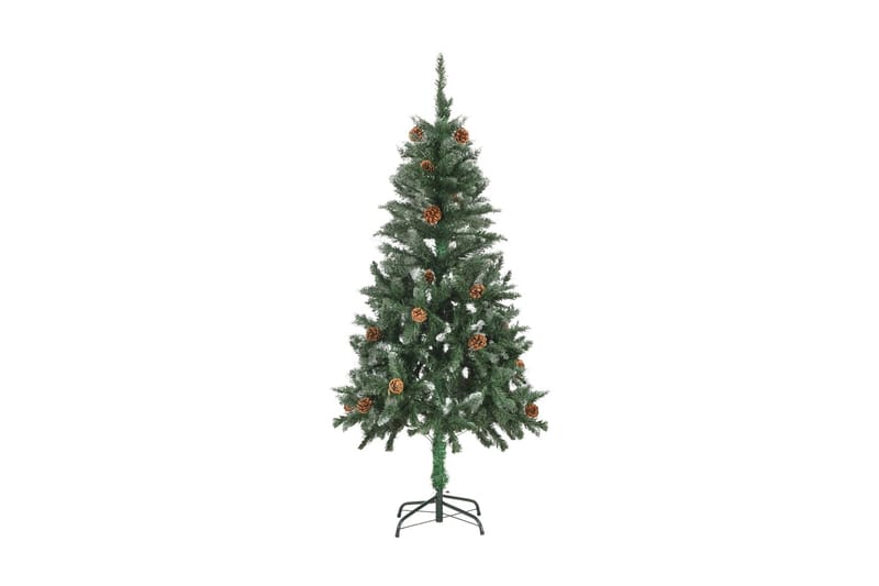 Kunstig juletre med furukongler og hvitt glitter 150 cm - grønn - Innredning - Dekorasjon & innredningsdetaljer - Julepynt & juledekorasjon - Plastjuletre