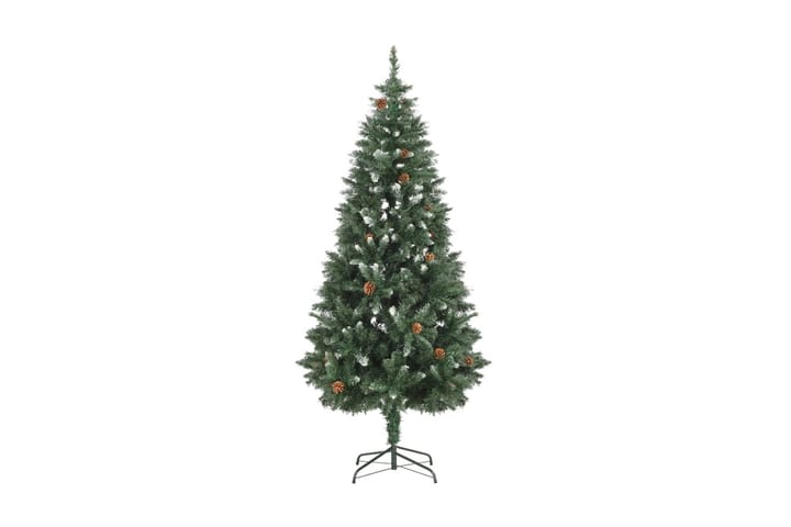 Kunstig juletre med furukongler og hvitt glitter 180 cm - grønn - Interiør - Dekorasjon & innredningsdetaljer - Julepynt & juledekorasjon - Plastjuletre