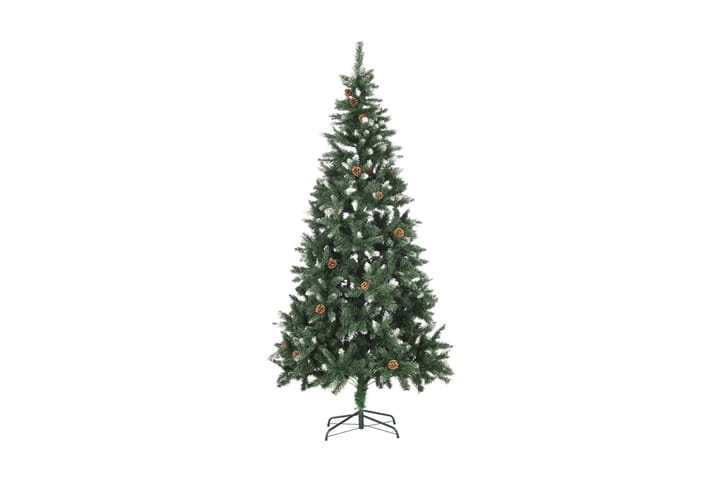 Kunstig juletre med furukongler og hvitt glitter 210 cm - grønn - Innredning - Dekorasjon & innredningsdetaljer - Julepynt & juledekorasjon - Plastjuletre