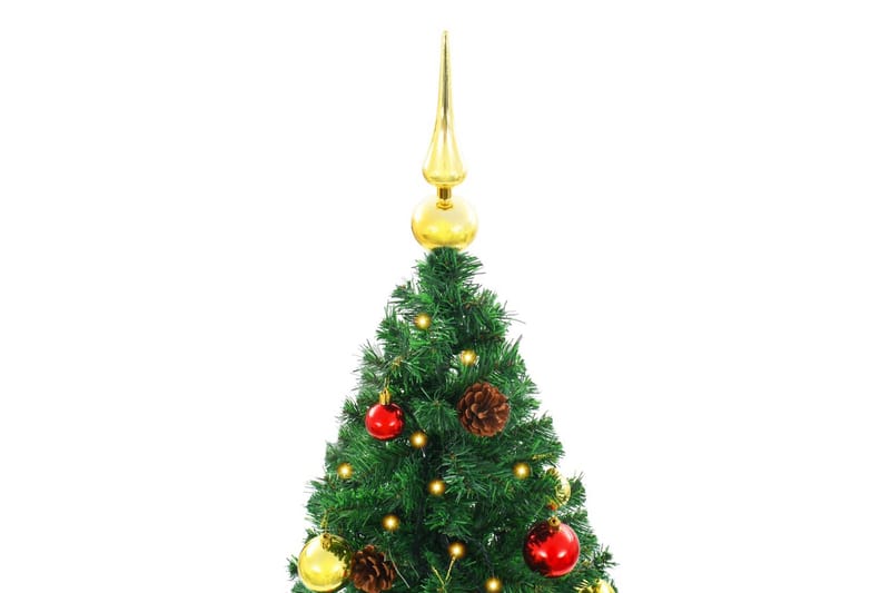 Kunstig juletre med kuler og lysdioder grønn 210 cm - grønn - Interiør - Dekorasjon & innredningsdetaljer - Julepynt & juledekorasjon - Plastjuletre
