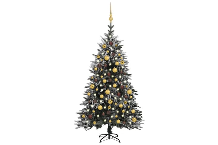 Kunstig juletre med LED kulesett flokket snø 150 cm PVC & PE - Innredning - Dekorasjon & innredningsdetaljer - Julepynt & juledekorasjon - Plastjuletre
