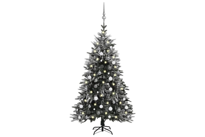 Kunstig juletre med LED kulesett flokket snø 150 cm PVC & PE - Innredning - Dekorasjon & innredningsdetaljer - Julepynt & juledekorasjon - Plastjuletre