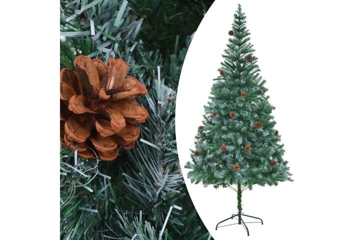 Kunstig juletre med LED og kongler 210 cm - Innredning - Dekorasjon & innredningsdetaljer - Julepynt & juledekorasjon - Plastjuletre