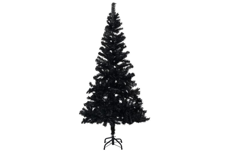 Kunstig juletre med LED og kulesett 120 cm PVC svart - Interiør - Dekorasjon & innredningsdetaljer