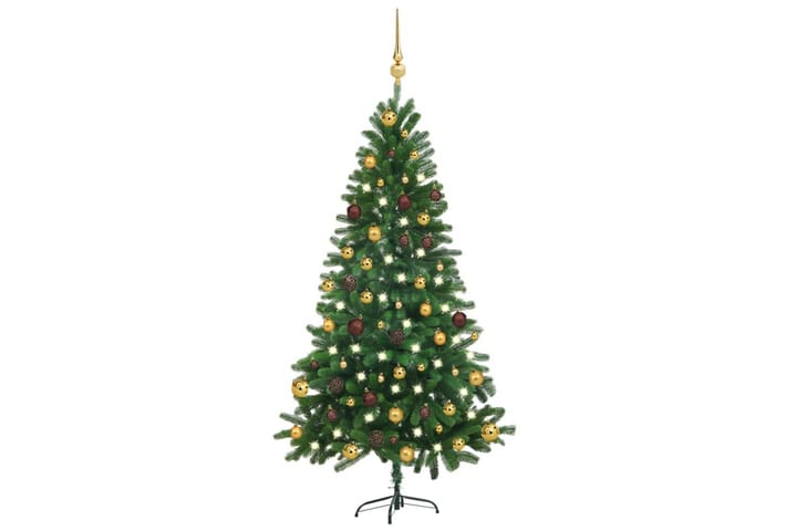 Kunstig juletre med LED og kulesett 150 cm grønn - Innredning - Dekorasjon & innredningsdetaljer - Julepynt & juledekorasjon - Plastjuletre