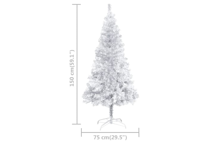 Kunstig juletre med LED og kulesett 150 cm PET sølv - Interiør - Dekorasjon & innredningsdetaljer - Julepynt & juledekorasjon - Plastjuletre