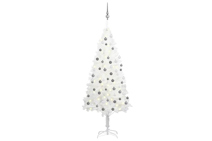 Kunstig juletre med LED og kulesett 180 cm hvit - Interiør - Dekorasjon & innredningsdetaljer - Julepynt & juledekorasjon - Plastjuletre