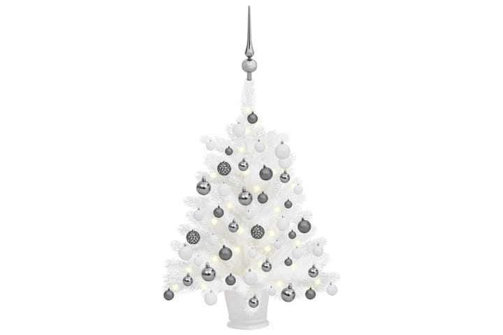 Kunstig juletre med LED og kulesett 65 cm hvit - Interiør - Dekorasjon & innredningsdetaljer - Julepynt & juledekorasjon - Plastjuletre