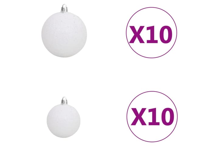 Kunstig juletre med LED og kulesett L 240 cm hvit - Innredning - Dekorasjon & innredningsdetaljer - Julepynt & juledekorasjon - Plastjuletre