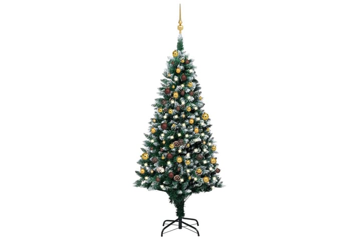 Kunstig juletre med LED og kulesett og kongler 180 cm - Interiør - Dekorasjon & innredningsdetaljer - Julepynt & juledekorasjon - Plastjuletre