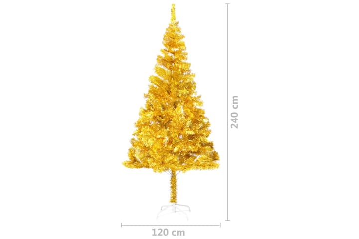 Kunstig juletre med LED og stativ 240 cm PET gull - Innredning - Dekorasjon & innredningsdetaljer - Julepynt & juledekorasjon - Plastjuletre