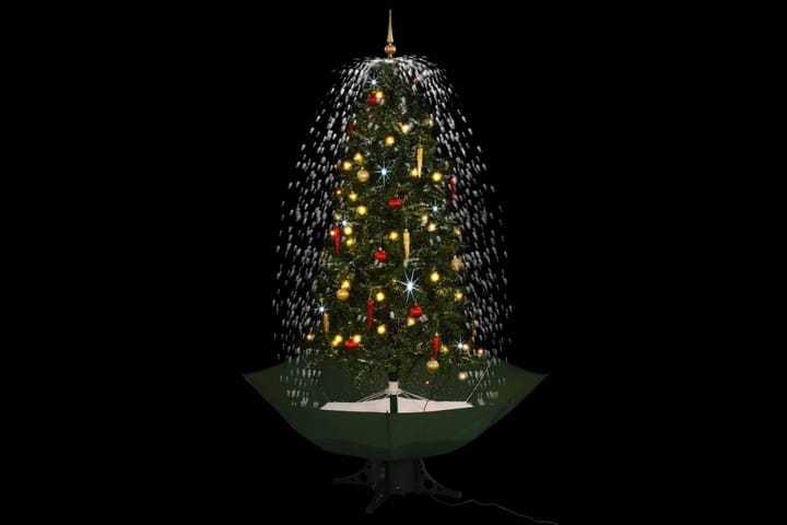 Kunstig juletre med snø og paraplybase grønn 190 cm - grønn - Interiør - Dekorasjon & innredningsdetaljer - Julepynt & juledekorasjon - Plastjuletre