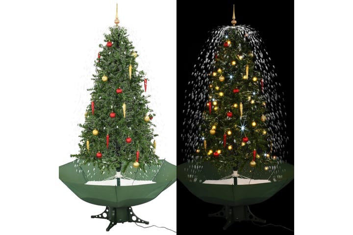 Kunstig juletre med snø og paraplybase grønn 190 cm - grønn - Interiør - Dekorasjon & innredningsdetaljer - Julepynt & juledekorasjon - Plastjuletre