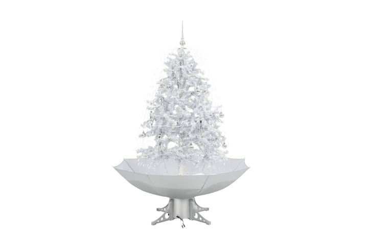 Kunstig juletre med snø og paraplyfot hvit 140 cm - Hvit - Innredning - Dekorasjon & innredningsdetaljer - Julepynt & juledekorasjon