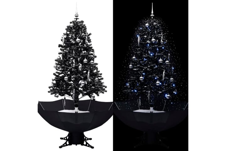 Kunstig juletre med snø & paraplyfot svart 170 cm PVC - Innredning - Dekorasjon & innredningsdetaljer - Julepynt & juledekorasjon - Plastjuletre