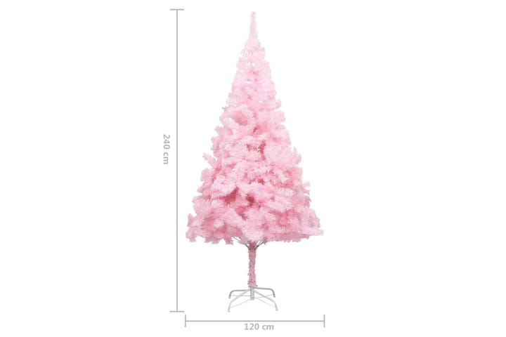 Kunstig juletre med stativ rosa 240 cm PVC - Innredning - Dekorasjon & innredningsdetaljer - Julepynt & juledekorasjon - Plastjuletre