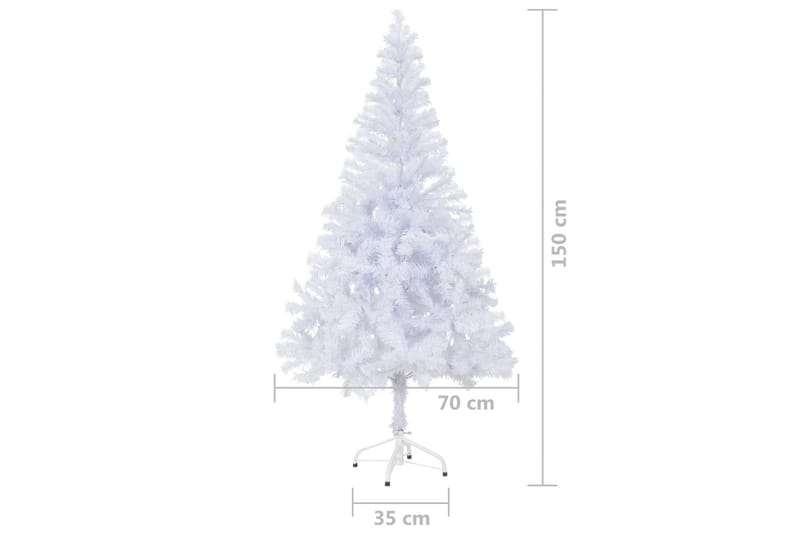 Kunstig juletre med stativ/LED 150 cm 380 grener - Hvit - Interiør - Dekorasjon & innredningsdetaljer - Julepynt & juledekorasjon - Plastjuletre