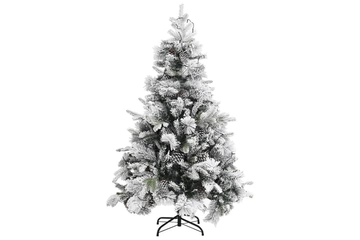 Kunstig LED-juletre med flokket snø og kongler 150 cm PVC og - Interiør - Dekorasjon & innredningsdetaljer - Julepynt & juledekorasjon - Plastjuletre
