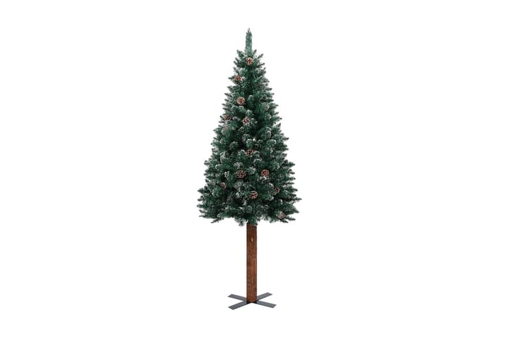Slankt juletre med ekte tre & hvit snø grønn 210 cm - Innredning - Dekorasjon & innredningsdetaljer - Julepynt & juledekorasjon - Plastjuletre
