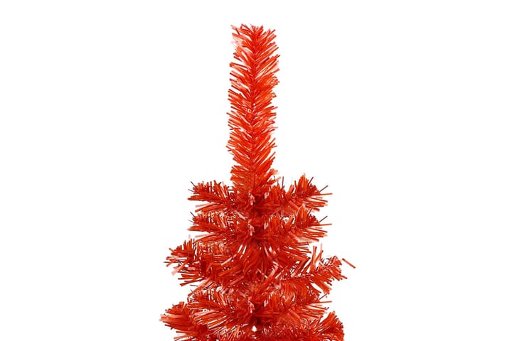 Slankt juletre med LED og kulesett rød 240 cm - Innredning - Dekorasjon & innredningsdetaljer - Julepynt & juledekorasjon - Plastjuletre