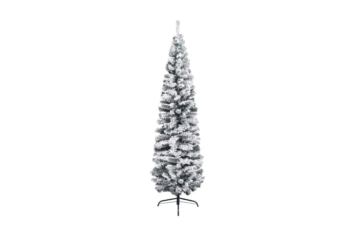 Slankt kunstig juletre med flokket snø grønn 180 cm PVC - Interiør - Dekorasjon & innredningsdetaljer - Julepynt & juledekorasjon - Plastjuletre
