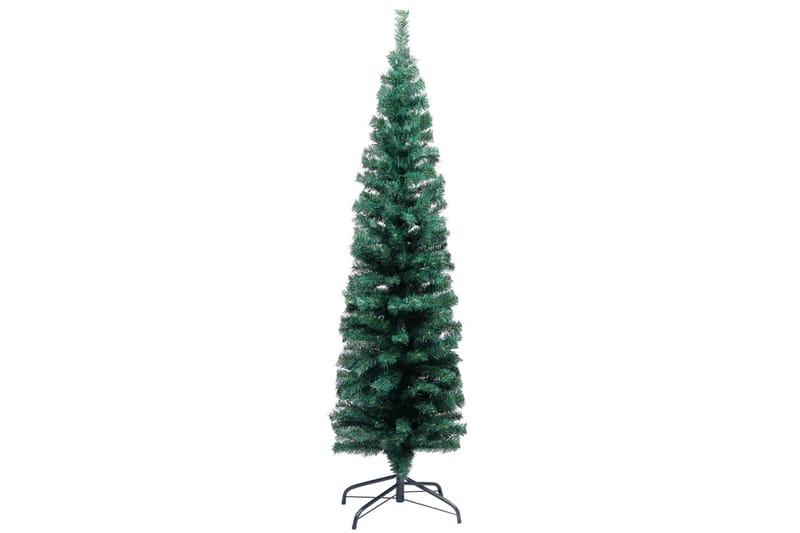 Slankt kunstig juletre med LED og kulesett grønn 150 cm - Innredning - Dekorasjon & innredningsdetaljer - Julepynt & juledekorasjon - Plastjuletre