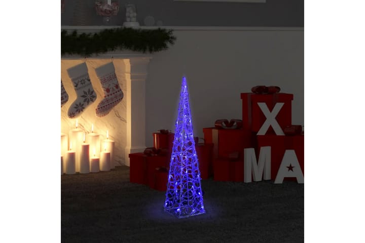 Dekorativ LED-lyskjegle i akryl blå 60 cm - Innredning - Dekorasjon & innredningsdetaljer - Julepynt & juledekorasjon