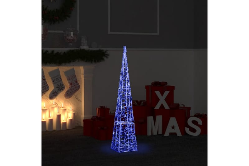 Dekorativ LED-lyskjegle i akryl blå 90 cm - Innredning - Dekorasjon & innredningsdetaljer - Julepynt & juledekorasjon