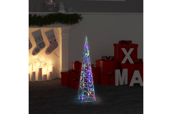 Dekorativ LED-lyskjegle i akryl flerfarget 60 cm - Interiør - Dekorasjon & innredningsdetaljer - Julepynt & juledekorasjon
