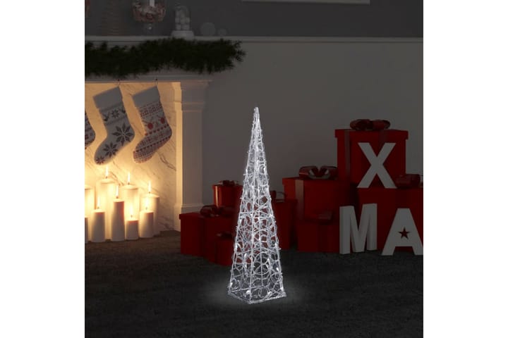 Dekorativ LED-lyskjegle i akryl kaldhvit 60 cm - Innredning - Dekorasjon & innredningsdetaljer - Julepynt & juledekorasjon