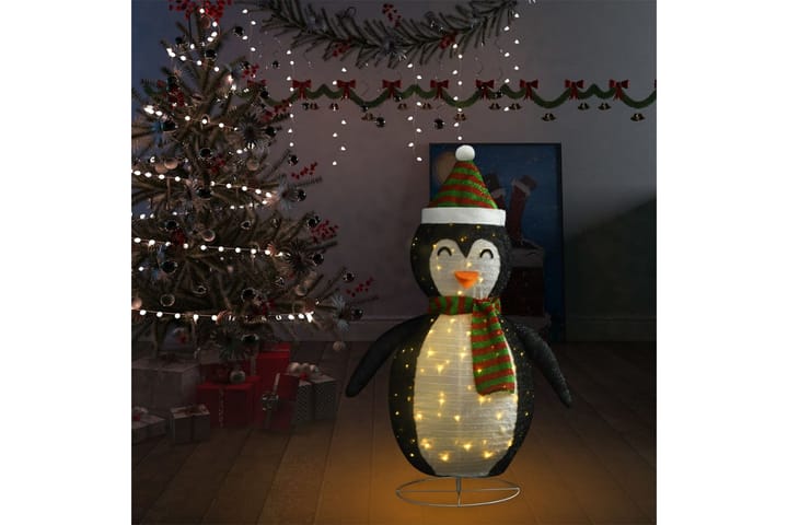 Dekorativ pingvinfigur julesnø LED luksusstoff 120 cm - Svart - Innredning - Dekorasjon & innredningsdetaljer - Julepynt & juledekorasjon