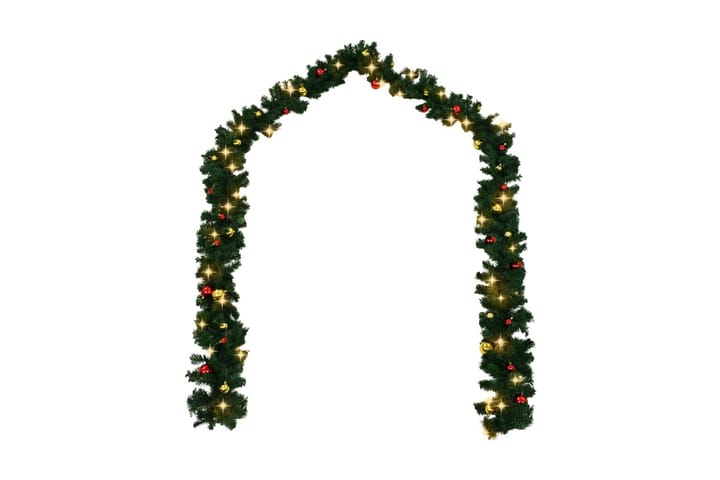 Garland dekorert med julekuler og LED-lys 10 m - Interiør - Dekorasjon & innredningsdetaljer - Julepynt & juledekorasjon - Julekrans