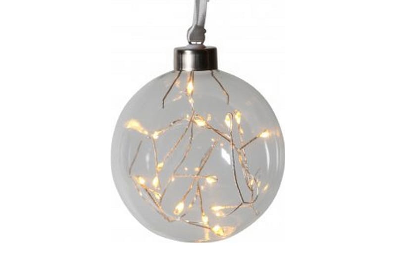 Glasskule Glow 10 cm Hvit/Transparent - Star Trading - Interiør - Dekorasjon & innredningsdetaljer - Julepynt & juledekorasjon - Juletrepynt