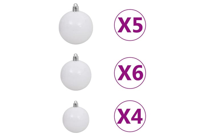 Julekulesett 61 deler med topp og 150 LED hvit og grå - Grå - Innredning - Dekorasjon & innredningsdetaljer - Julepynt & juledekorasjon
