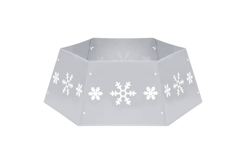 Juletreskjørt sølv og hvitt 68x25 cm - Silver - Innredning - Dekorasjon & innredningsdetaljer - Julepynt & juledekorasjon