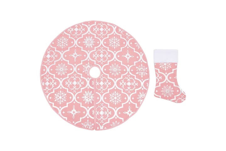 Luksus juletreskjørt med sokk rosa 122 cm stoff - Rosa - Interiør - Dekorasjon & innredningsdetaljer - Julepynt & juledekorasjon