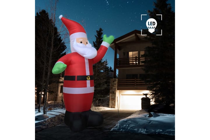 Oppblåsbar julenisse LED IP44 600 cm XXL - Rød - Interiør - Dekorasjon & innredningsdetaljer - Julepynt & juledekorasjon
