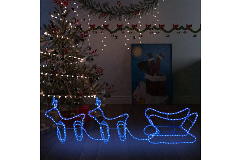 Reinsdyr og slede julepynt utendørs 576 lysdioder - Blå - Innredning - Dekorasjon & innredningsdetaljer - Julepynt & juledekorasjon