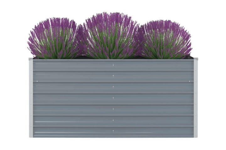 Forhøyet hagebed 160x80x77 cm galvanisert stålgrå - Grå - Hagemøbler & utemiljø - Balkong & terrasse - Balkongdyrking - Blomsterkasser