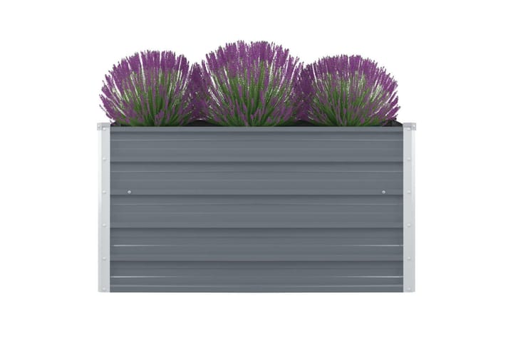 Forhøyet plantekasse 100x100x45 cm galvanisert stål grå - Interiør - Dekorasjon & innredningsdetaljer - Krukker - Hagekrukker